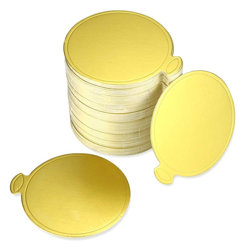 UPlama 200PCS Round Mini Cake Boards, Gold Circle Base Paper Cupcake Dessert Displays Tray Decorating Cakes Pastries Party Wedding Birthday Catering & Restaurant Bakeware - Image 3